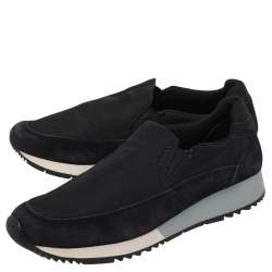 Prada Sport Black Suede And Nylon Slip On Sneakers Size 40