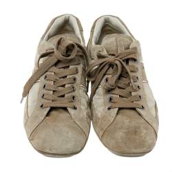 Prada Sport Grey Suede And Nylon Low Top Sneakers Size 43