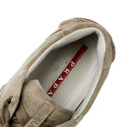 Prada Sport Grey Suede And Nylon Low Top Sneakers Size 43