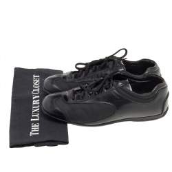 Prada Sport Black Leather And Nylon Low Top Sneakers Size 42