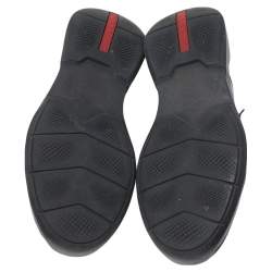 Pre Owned Prada Sport Navy Blue Leather And Neoprene Low Top Sneakers Size 43