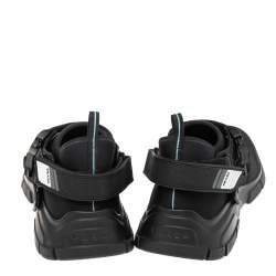 Pre Owned Prada Sport Black Neoprene Buckle And Velcro Sneakers Size 46