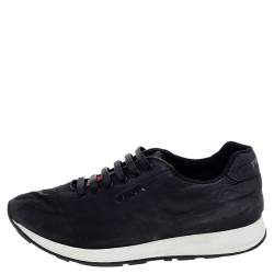 Pre Owned Prada Sport Black Nylon Low Top Sneakers Size 38.5