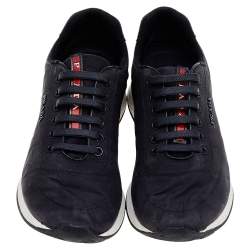 Pre Owned Prada Sport Black Nylon Low Top Sneakers Size 38.5