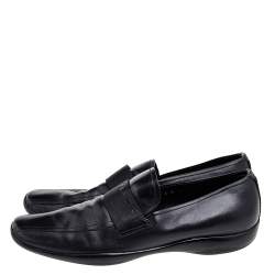 Prada Sport Black Leather Slip On Loafers Size 43.5