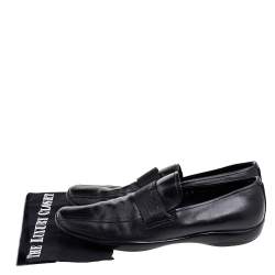 Prada Sport Black Leather Slip On Loafers Size 43.5