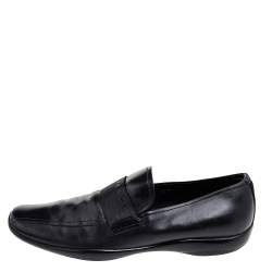 Prada Sport Black Leather Slip On Loafers Size 43.5