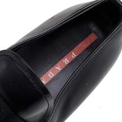 Prada Sport Black Leather Slip On Loafers Size 43.5