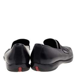 Prada Sport Black Leather Slip On Loafers Size 43.5