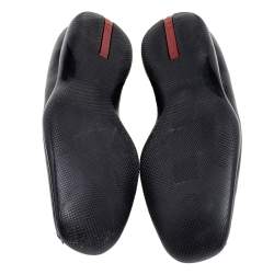 Prada Sport Black Leather Slip On Loafers Size 43.5