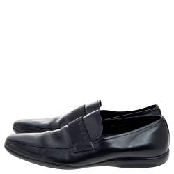 Pre Owned Prada Sport Black Leather Slip On Loafers Size 43