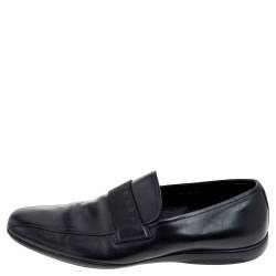 Pre Owned Prada Sport Black Leather Slip On Loafers Size 43