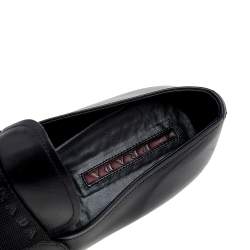 Pre Owned Prada Sport Black Leather Slip On Loafers Size 43