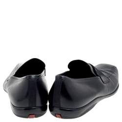 Pre Owned Prada Sport Black Leather Slip On Loafers Size 43