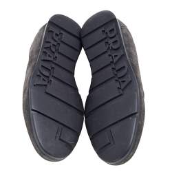 Pre Owned Prada Sport Grey/Black Suede and Leather Low Top Sneakers Size 42.5