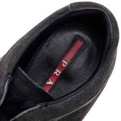 Pre Owned Prada Sport Grey/Black Suede and Leather Low Top Sneakers Size 42.5