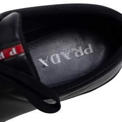 Pre Owned Prada Sport Black Leather Low Top Sneakers Size 45