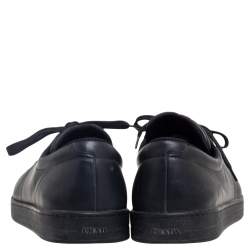 Pre Owned Prada Sport Black Leather Low Top Sneakers Size 45