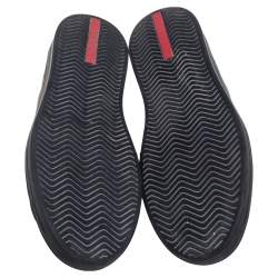 Pre Owned Prada Sport Black Leather Low Top Sneakers Size 45