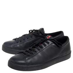 Pre Owned Prada Sport Black Leather Low Top Sneakers Size 45
