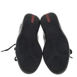 Pre Owned Prada Sport Black Leather Low Top Sneakers Size 40