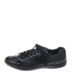 Pre Owned Prada Sport Black Leather Low Top Sneakers Size 40