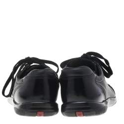 Pre Owned Prada Sport Black Leather Low Top Sneakers Size 40