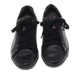 Pre Owned Prada Sport Black Leather Low Top Sneakers Size 40