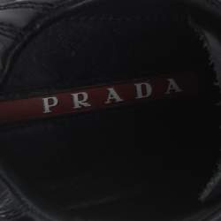 Pre Owned Prada Sport Black Leather Low Top Sneakers Size 40