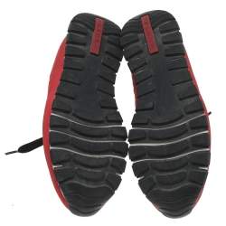 Pre Owned Prada Sport Red Nylon Low Top Sneakers Size 38