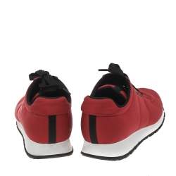 Pre Owned Prada Sport Red Nylon Low Top Sneakers Size 38