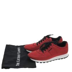 Pre Owned Prada Sport Red Nylon Low Top Sneakers Size 38