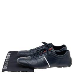 Pre Owned Prada Sport Blue Leather Low Top Sneakers Size 44