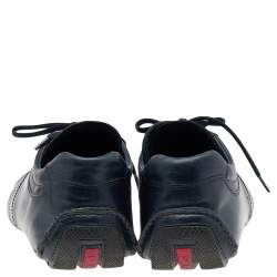 Pre Owned Prada Sport Blue Leather Low Top Sneakers Size 44