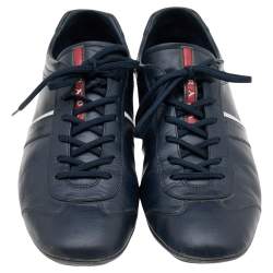 Pre Owned Prada Sport Blue Leather Low Top Sneakers Size 44