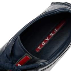 Pre Owned Prada Sport Blue Leather Low Top Sneakers Size 44