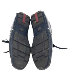 Pre Owned Prada Sport Blue Leather Low Top Sneakers Size 44