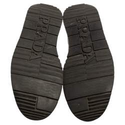 Pre Owned Prada Black Leather Brogue-Oxford Sneakers Size 44.5