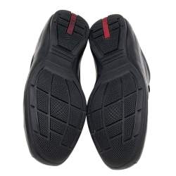 Prada Sport Black Leather Low Top Sneakers Size 43
