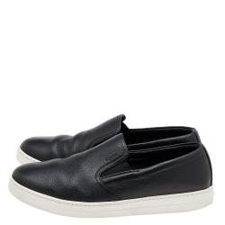 Pre Owned Prada Sport Black Leather Slip On Sneakers Size 42.5