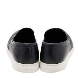 Pre Owned Prada Sport Black Leather Slip On Sneakers Size 42.5