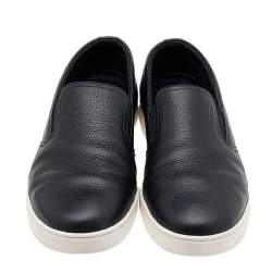 Pre Owned Prada Sport Black Leather Slip On Sneakers Size 42.5