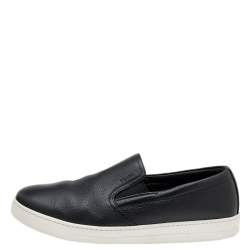Pre Owned Prada Sport Black Leather Slip On Sneakers Size 42.5
