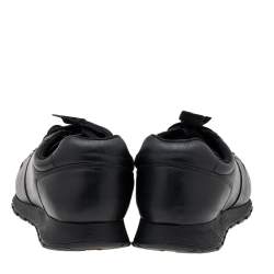 حذاء رياضي برادا سبورت عنق منخفض جلد أسود مقاس 43.5 
