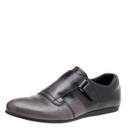 Prada Sport Two Tone Leather Single Strap Monk Shoes Size 42
