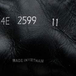 Pre Owned Prada Sport Black Leather And Knit Fabric Low Top Sneakers Size 41.5