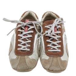 Pre Owned Prada Sport Multicolor Leather And Nylon Low Top Sneakers Size 41