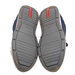 Prada Sport Navy Blue Nylon Low Top Sneakers Size 43