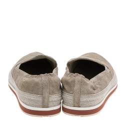 Pre Owned Prada Sport Grey Suede Espadrille Slip On Sneakers Size 42