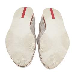 Pre Owned Prada Sport Grey Suede Espadrille Slip On Sneakers Size 42